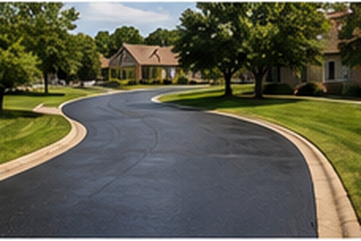 Newly sealed asphalt surface ready for traffic